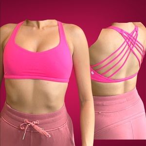 Lululemon Free to Be Wild Bra in size 6 Hot Pink